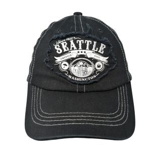 Seattle Emerald City Slideback Hat Black One Size Adjustable 6 Panel
